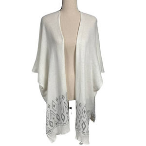 Hollister Southwestern Print Cardigan Kimono Longline Cream Grey Size M/L